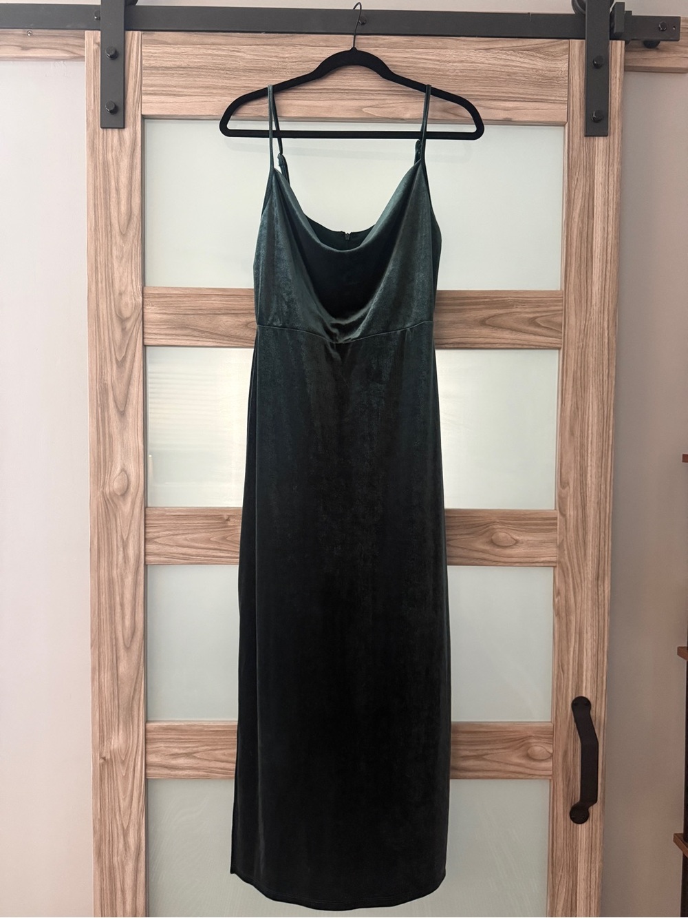 Taylor Dark Green Velvet Slip Dress